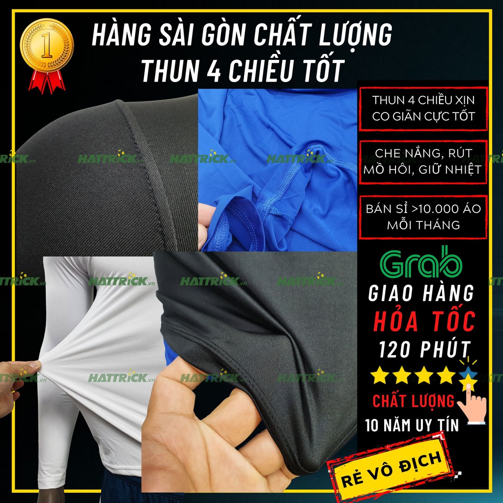 Áo giữ nhiệt nam thể thao đá bóng loại tốt, 100% hàng Sài Gòn, thun lạnh 4 chiều co giãn mạnh, rút mồ hôi, che nắng | BigBuy360 - bigbuy360.vn