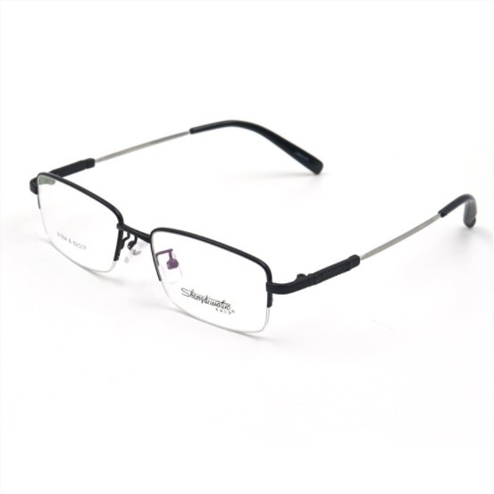 Gọng kính cận thay tròng khung kính nửa viền titanium siêu dẻo có hộp và khăn tặng KT0367UNIQUI