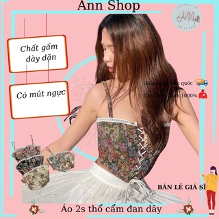 Áo 2 dây thổ cẩm đan dây có mút ngực siêu đẹp- ann9399