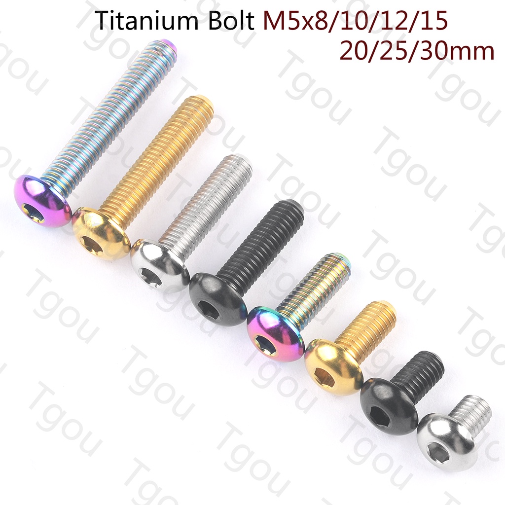Ốc Vít Hợp Kim Titan M5x8 / 10 / 12 / 15 / 18 / 20 / 25 / 30 Chuyên Dụng Cho Xe Đạp