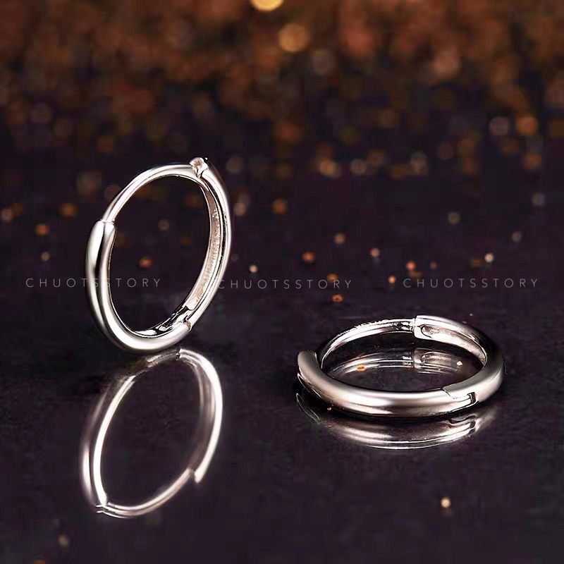 Khuyên tai nam nữ trơn cá tính, bông tai titan thời trang unisex - KTU0006 - ChuotsStory