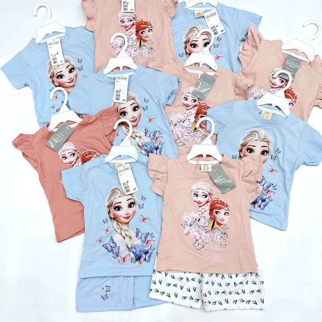 A898- SET 2 BỘ ĐÙI ELSA XANH HÒNG QUẦN TRẮNG