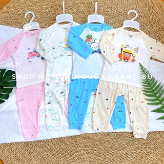 Bộ Dài Tay cài vai Chất liệu Bamboo cho bé 6m-3y