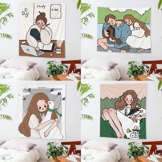 Thảm treo tường trang trí in hình nhân vật hoạt hình dễ thương