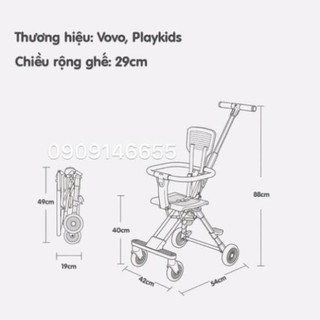 Xe đẩy đảo chiều gấp gọn vovo