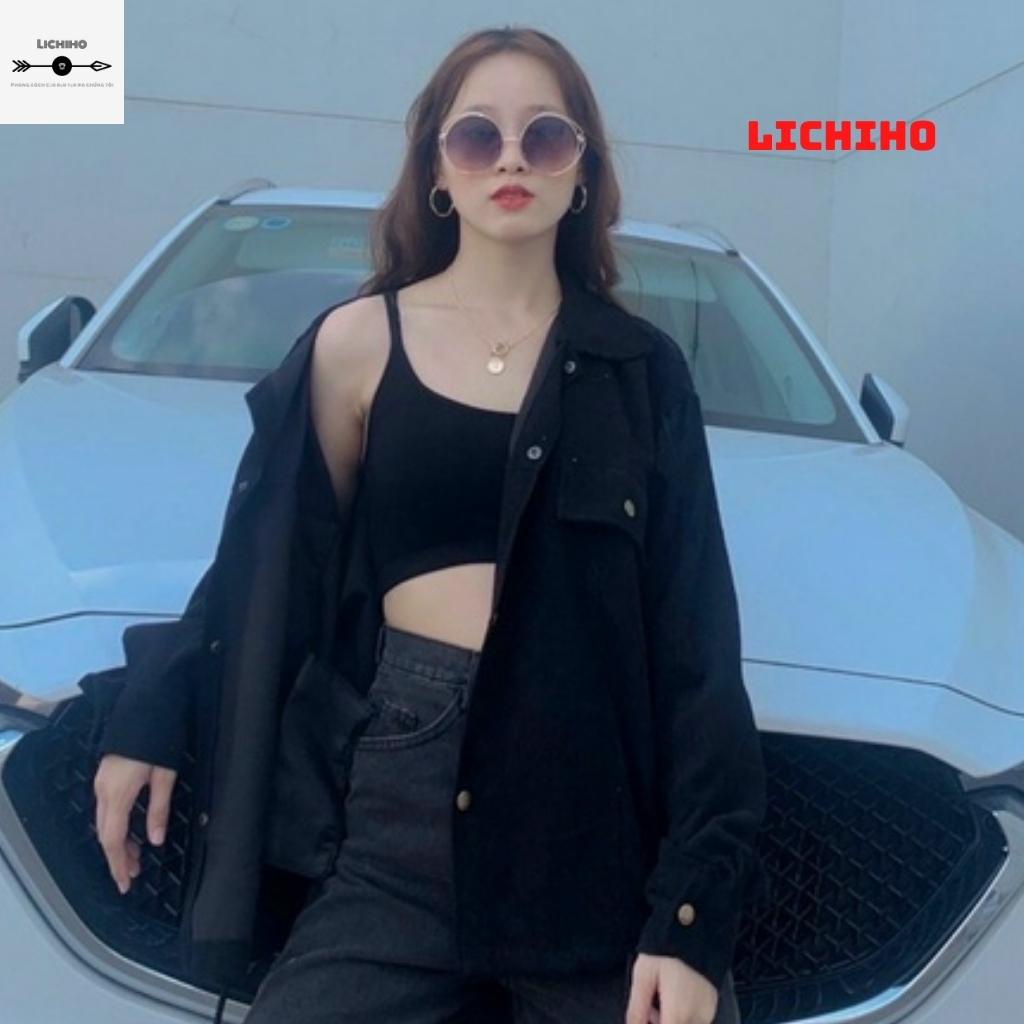 Áo khoác jean AKJ01 LICHIHO nam nữ form rộng street style nam nữ chất lượng xịn xò