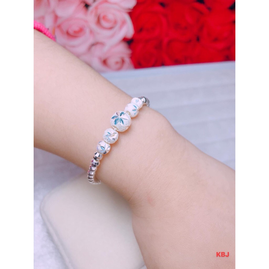 Lắc tay nữ bạc ta bi cát phay hoa thị sáng đẹp - Kho sỉ bạc Nhất Linh