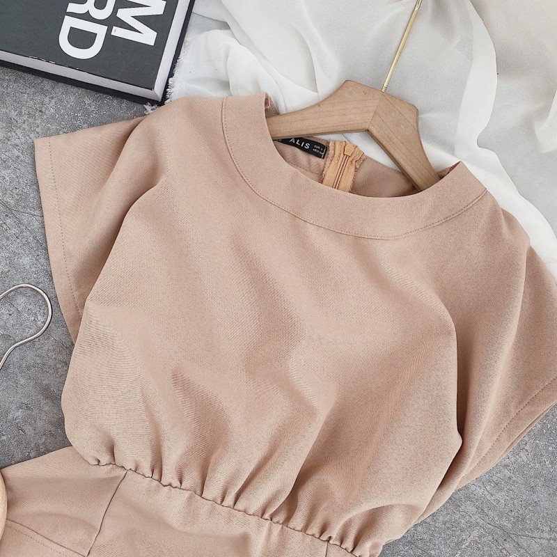 ĐẦM NUDE CỔ TRÒN TÚI HỘP