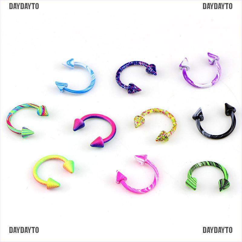 Set 10 Khuyên Mũi / Môi / Tai / Mũi Bằng Thép Không Gỉ