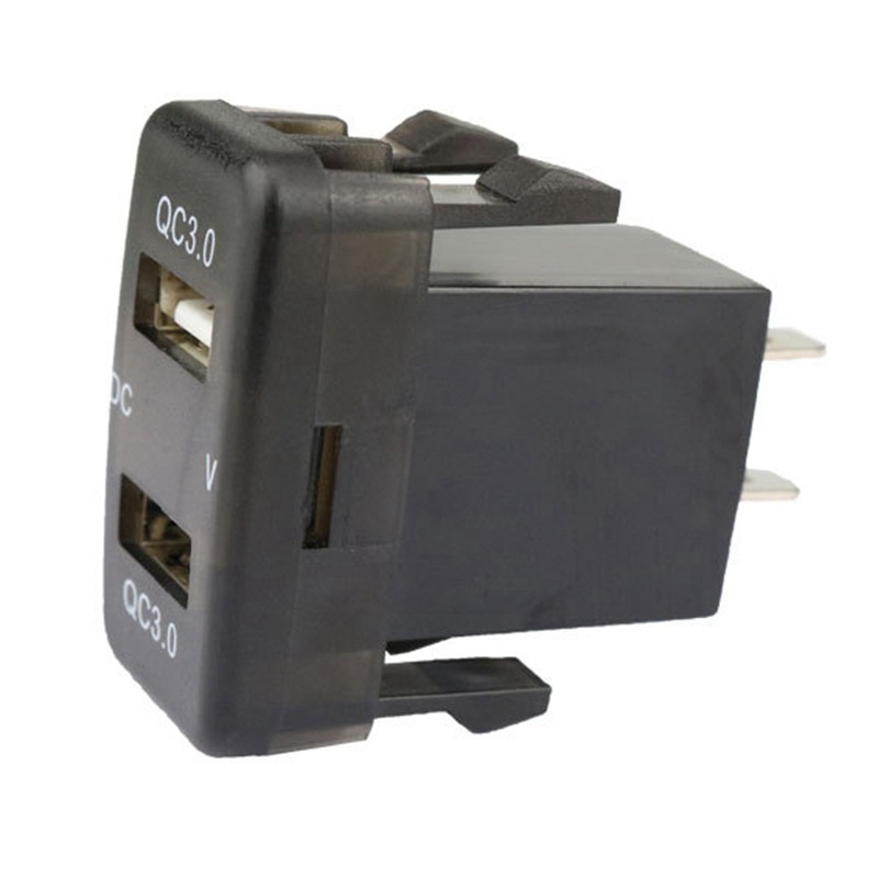 Sạc nhanh USB3.0 kép trên ô tô với vôn kế hiển thị Bộ sạc ô tô điện áp đen cho ô tô