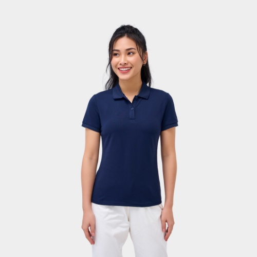 Áo Polo Nữ Yody Vải Mắt Chim, Áo Phông Thun Bo Tay Logo Chìm Cổ Bẻ Dễ Phối Đồ, Thoáng Khí, Thấm Hút APN5308