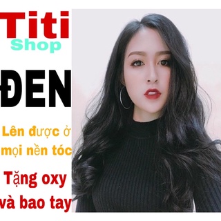 Thuốc nhuộm tóc đen tặng oxy và bao tay