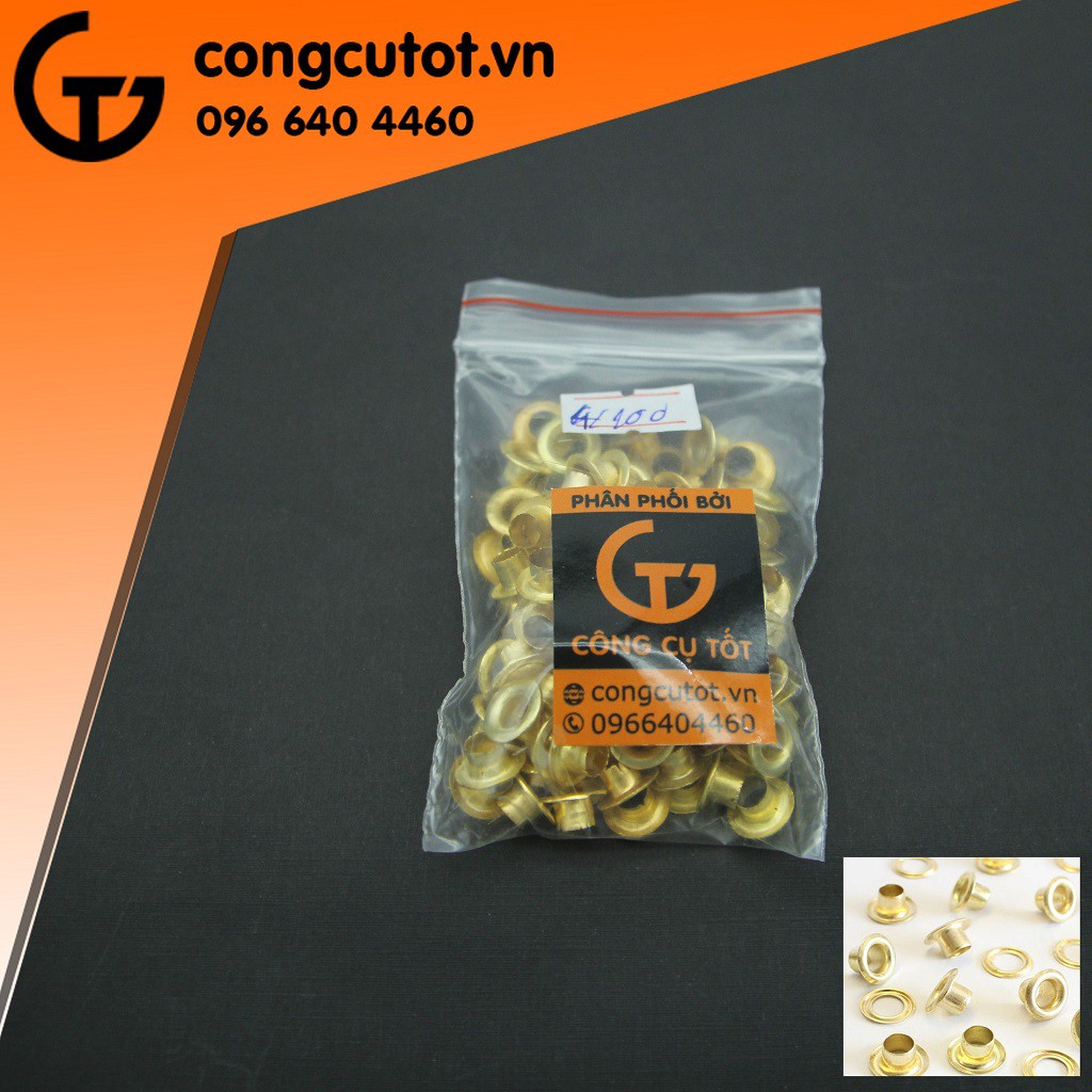 Khoen ô rê mắt cáo màu vàng túi 100 cặp