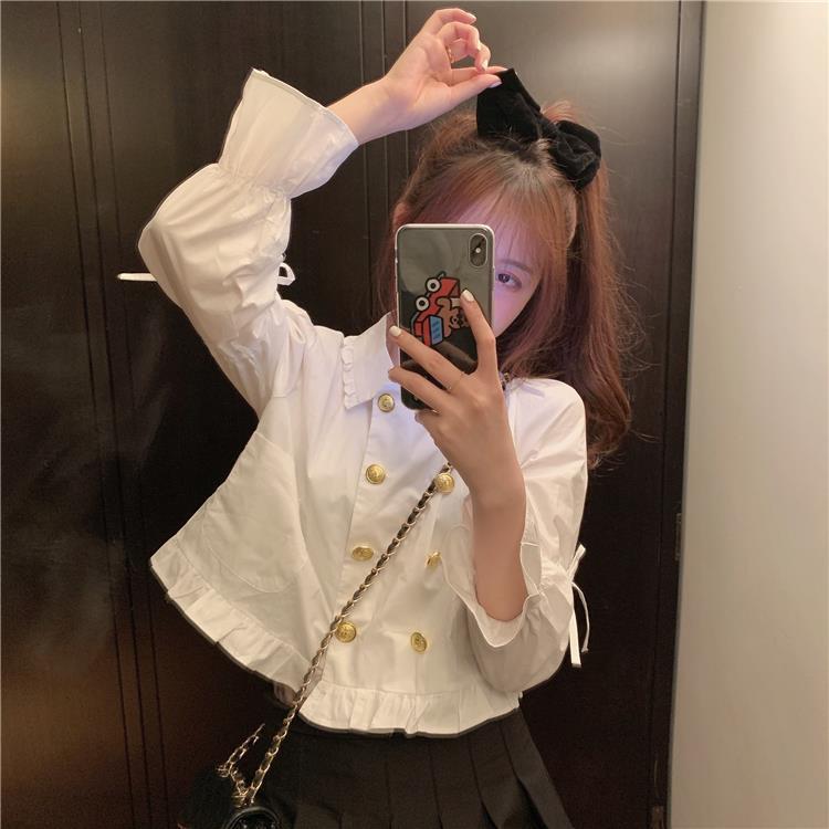 Áo Kiểu Nữ Dài Tay Cổ Chữ V Thời Trang Hàn