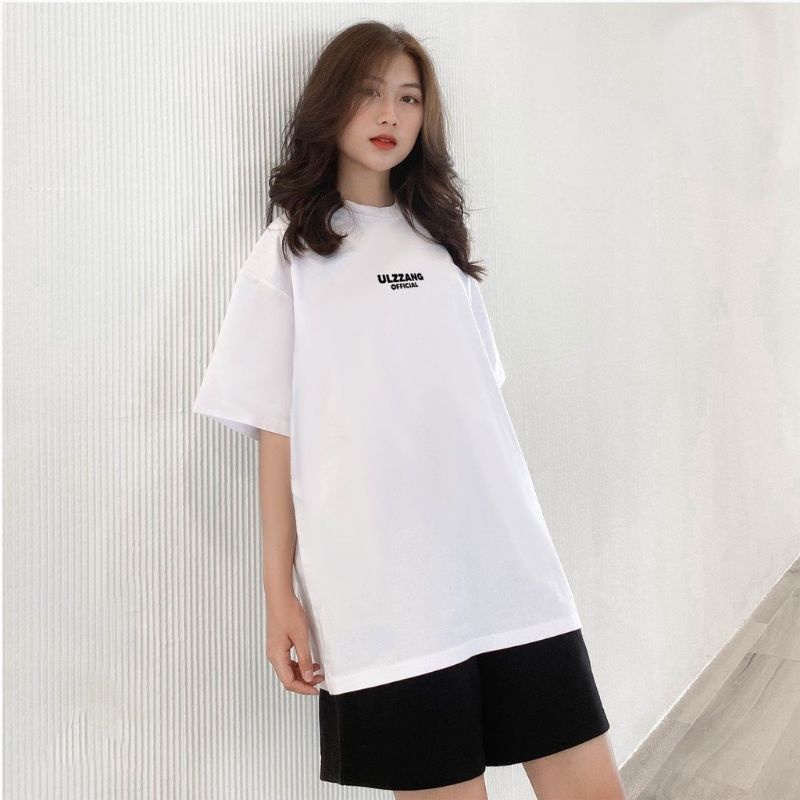Áo Phông Cotton Unisex Tay Lỡ Nam Nữ In Chữ Ulzzang