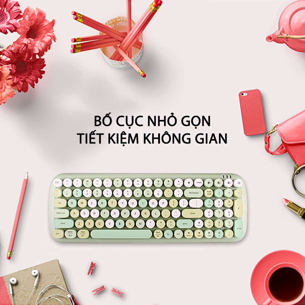 Bàn phím không dây bluetooth Mofii candy BT mini cho điện thoại, ipad, laptop siêu đẹp - lưu 3 kết nối bluetooth