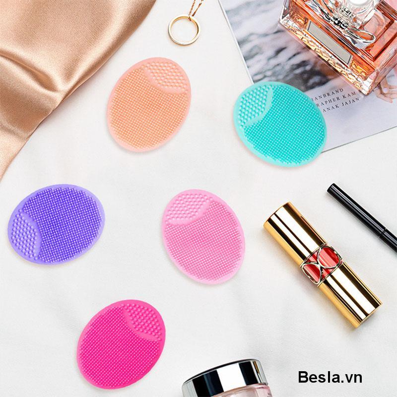 Cọ Bàn Chải Silicone Hình Oval Dùng Vệ Sinh Da Mặt Chất Lượng Cao