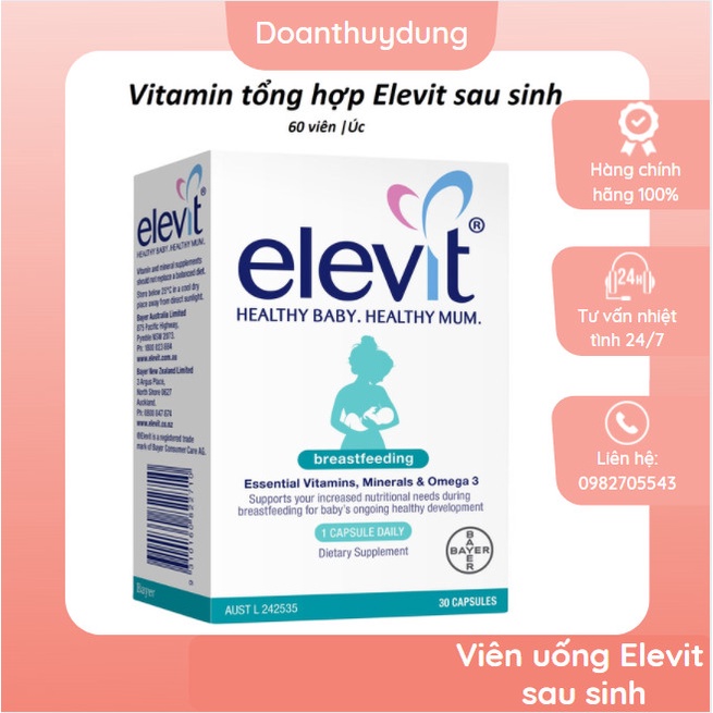 (Hộp giấy)ELEVIT SAU SINH VÀ CHO CON BÚ