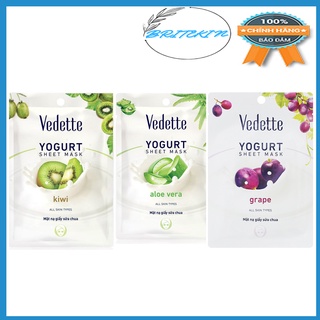 Dòng Mặt Nạ Giấy Sữa Chua Dưỡng Ẩm Mịn Màng Vedette 22ml