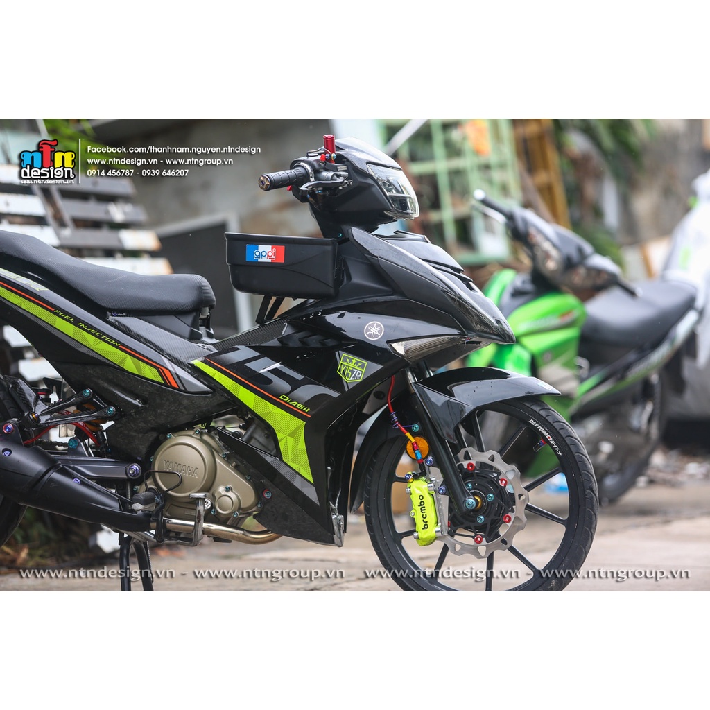 Tem Rời Dán Xe Exciter 150 Mẫu Y15ZR Xám Cam Xanh Cực Đẹp, Hàng 3 Lớp Chất Lượng Cao