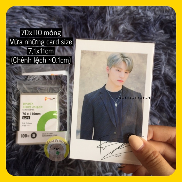 [TÁCH LẺ-DÀY] SLEEVE POPCORN DÀY BẢO VỆ PHOTOCARD BỌC CARD ĐỦ SIZE - Cáo nuôi Rái Cá