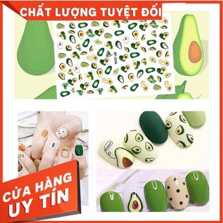 sticker dán móng hình quả bơ