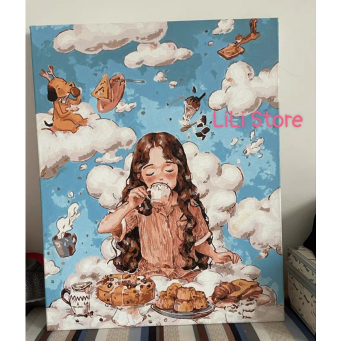 [SẴN 20 mẫu] Tranh sơn dầu số hóa DIY khổ 40x50cm khung căng sẵn FOREST GIRLS