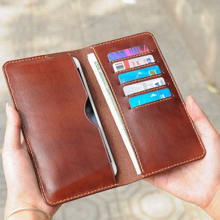 Ví dài cầm tay da bò nữ - Đồ da Handmade