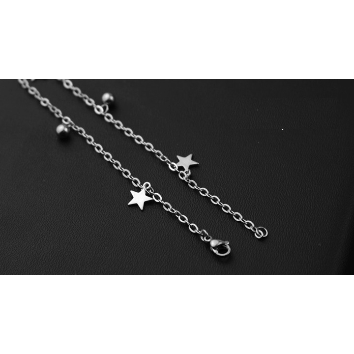 Lắc chân inox sao LC37 không đen không rỉ không phai màu vĩnh viễn hình ngôi sao đáng yêu