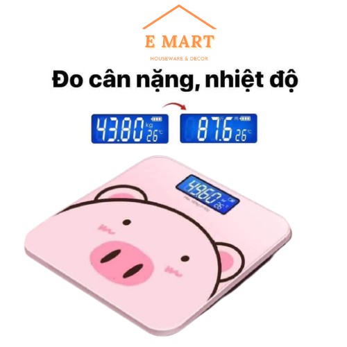 Cân iphone Mặt Heo Dễ Thương Có Pin Sẵn Tặng Kèm Thước Dây