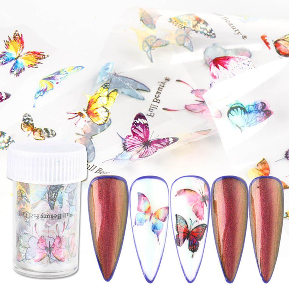 Giấy Foil Họa Tiết Bướm Màu Đen Nhiều Màu Sắc Trang Trí Móng Tay