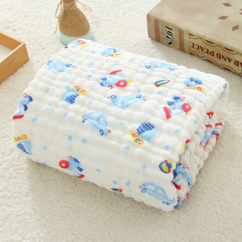 Khăn Xô Cotton Khổ Lớn 110x110cm In Hoạt Hình Dày 6 Lớp PA9899