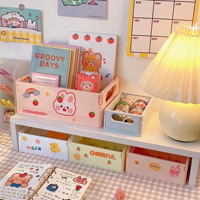 Giỏ Đựng Đồ Đa Năng, Hộp Đựng Đồ Để Bàn Mỹ Phẩm, Phụ Kiện Có Thể Xếp Gọn