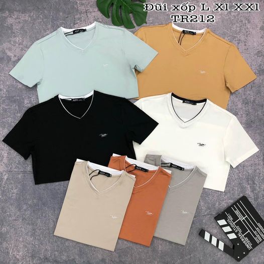 Áo Thun Nam Cổ Tim Trơn ,Kiểu Dáng Body ,Phối Viền Trẻ Trung ,Năng Động (KIM ANH STORE 1003/2 Bình giã Vũng Tàu)
