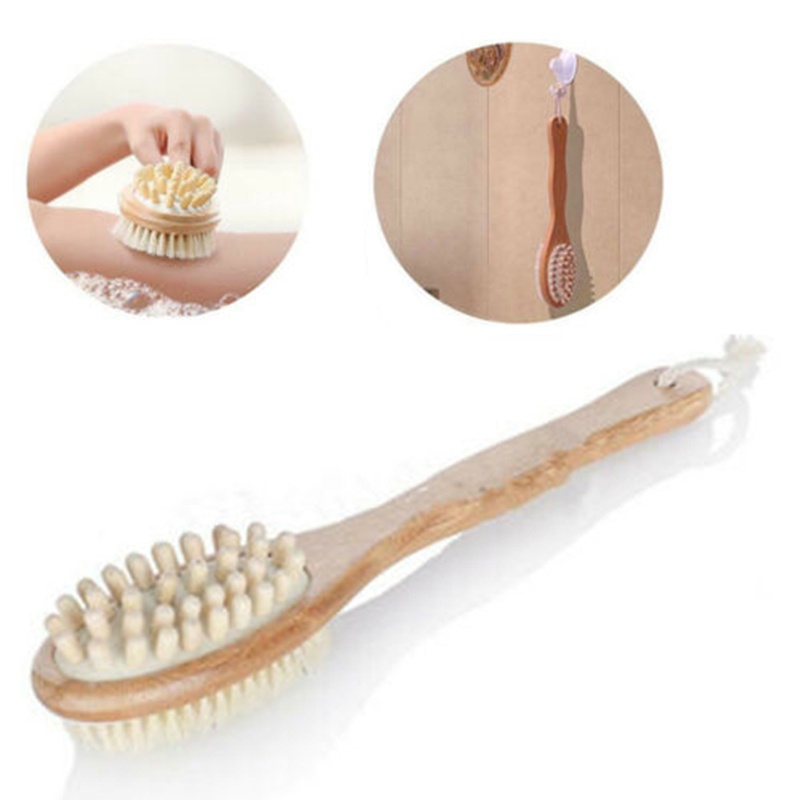 Bàn Chải Tắm massage Cơ Thể Hai Mặt Lông Tự Nhiên Tốt Cho Sức Khỏe