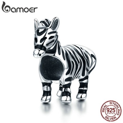 Hạt Xỏ Vòng Tay Bamoer Hình Ngựa Vằn Mạ Từ Bạc 925