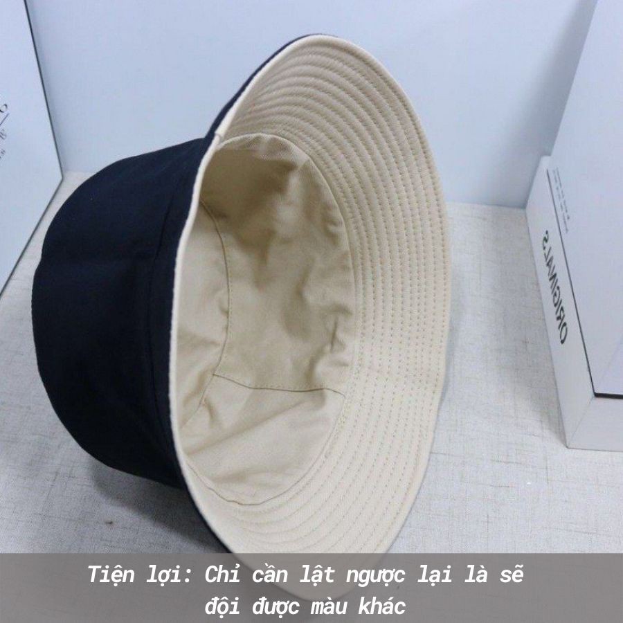Mũ bucket trơn Unisex  Nón tai bèo trơn 2 mặt phong cách Ulzzang Molly Fashion – NB02