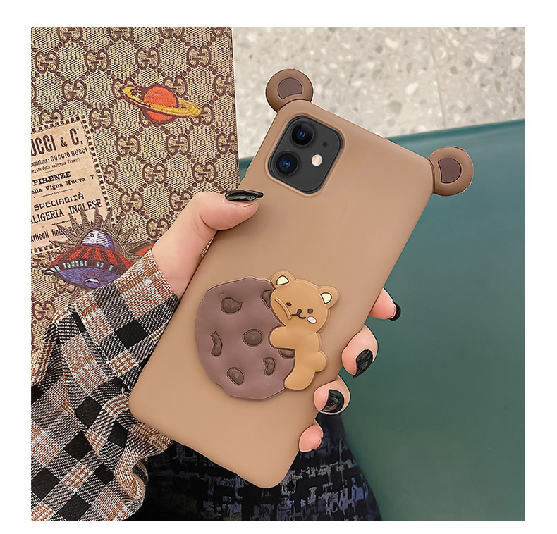3D cartoon cookie biscuit bear for samsung s6 s7 edge s8 s9 s10 plus s20 ultra note 20 S20 FE back phone case