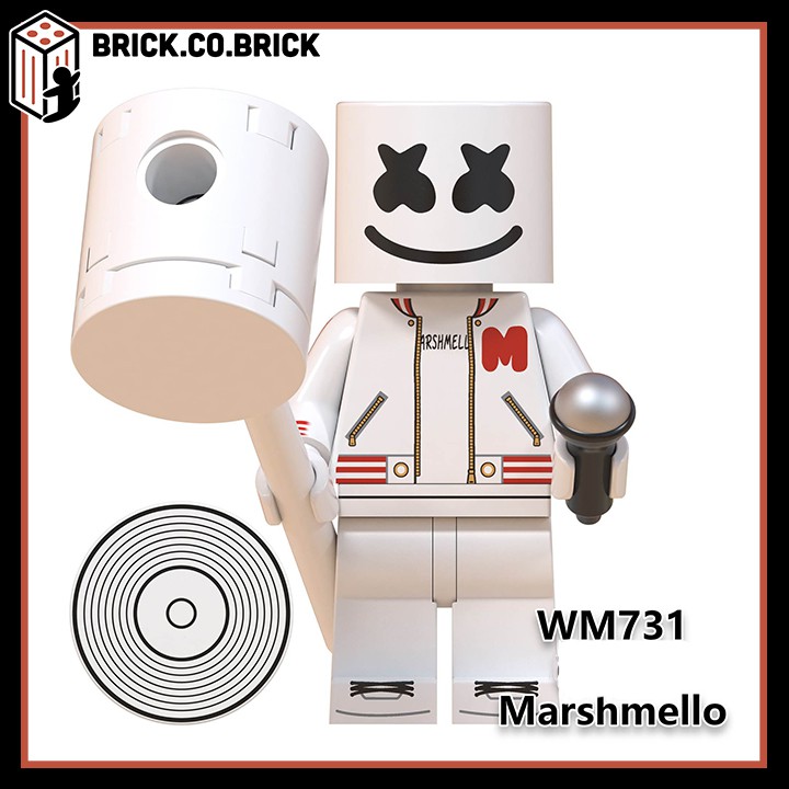 WM6064 (CÓ SẴN) - Đồ chơi lắp ráp mini và lego nhân vật DJ nổi tiếng Marshmello