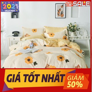 Bộ chăn ga gối cotton poly nhập khẩu,gồm 1 vỏ chăn 1 ga 2 vỏ gối nằm,mã hàng PL60Y