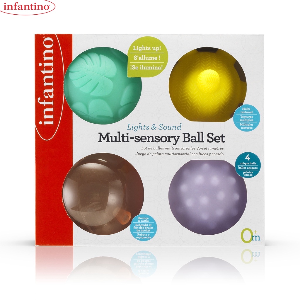 Set Đồ Chơi 4 Trái Bóng Cảm Giác Infantino - Phát Sáng và Âm Thanh