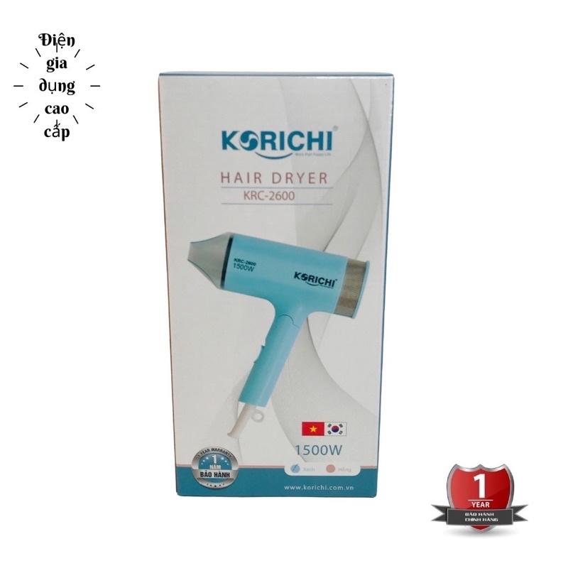 💥Máy Sấy Tóc Gấp Gọn-1500W-KORICHI-KRC 2600-BH 12 THÁNG
