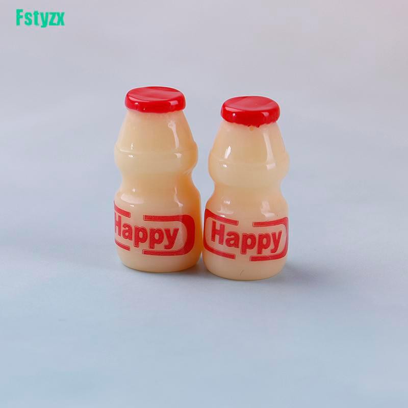 fstyzx 2PCS 1:12 Dollhouse miniature Japanese and Korean food accessories yogurt bottle