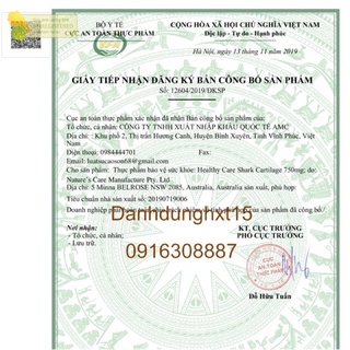 Sụn cá mập Shark Cartilage 750mg Úc