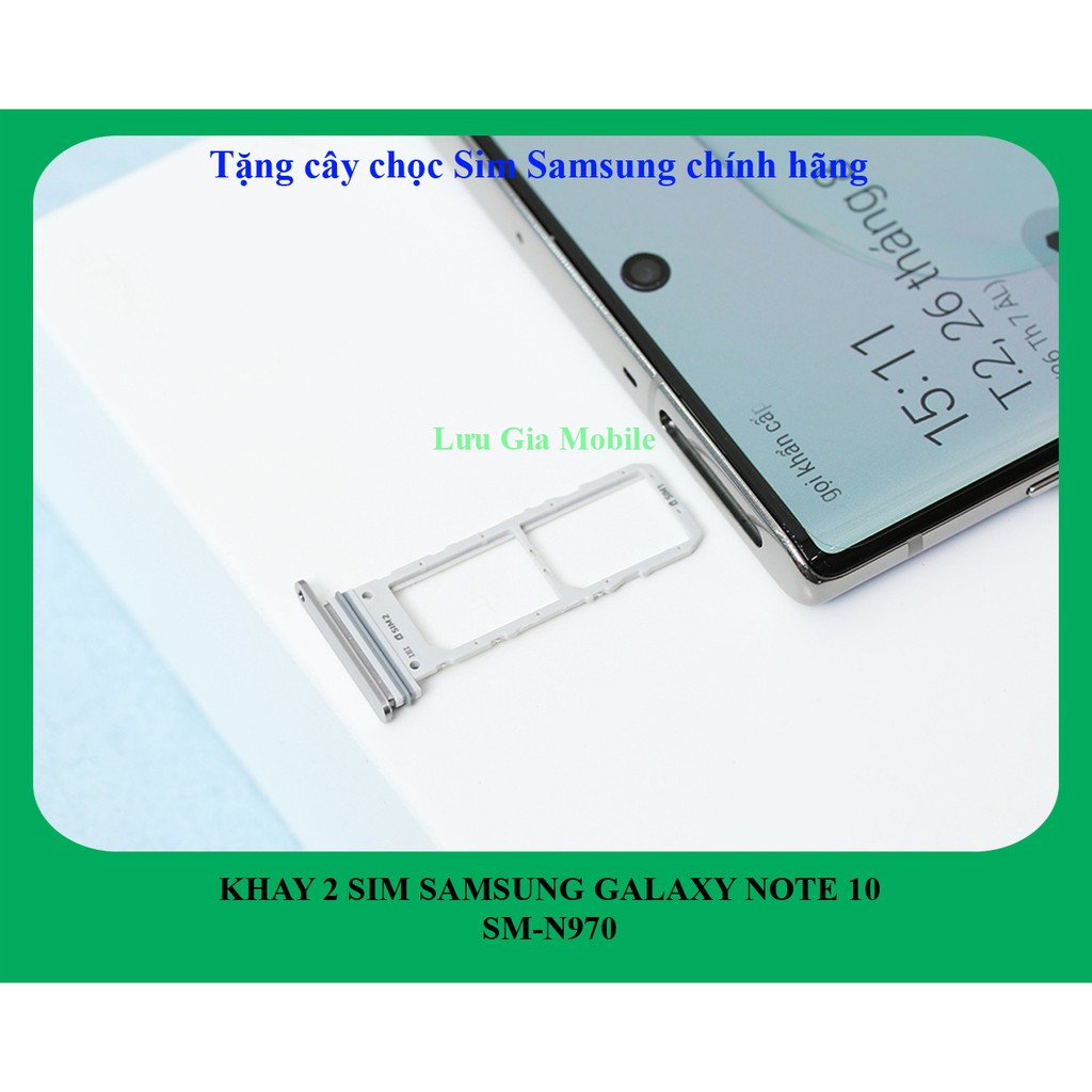 Khay 2 sim Samsung Galaxy Note 10 chính hãng N970 | Galaxy Note 10+ N975 + Tặng cây Chọc sim chính hãng