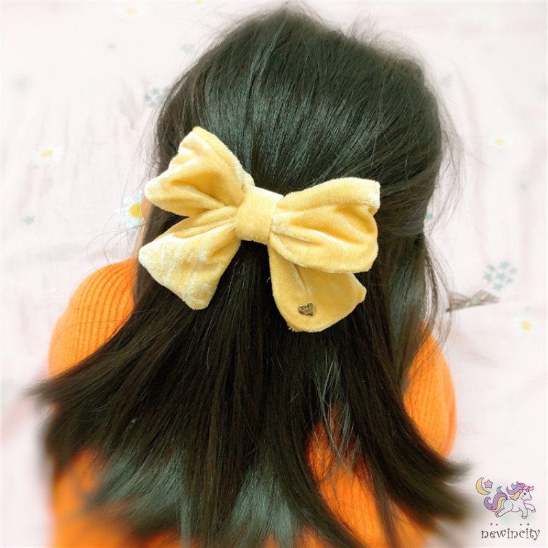 Kẹp Tóc Hai Mảnh Đính Nơ Dễ Thương Cho Bé Gái