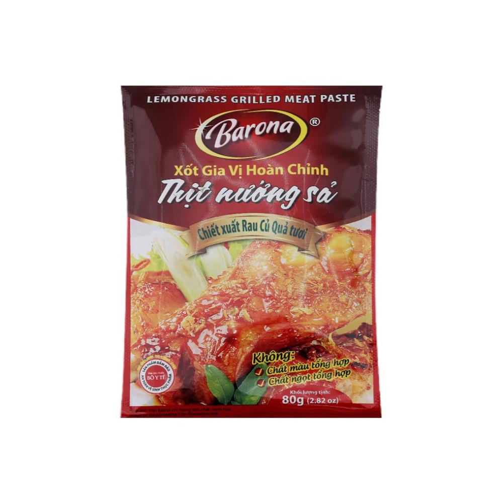 (AT mart Shop) Sốt gia vị hoàn chỉnh thịt nướng sả Barona gói 80g