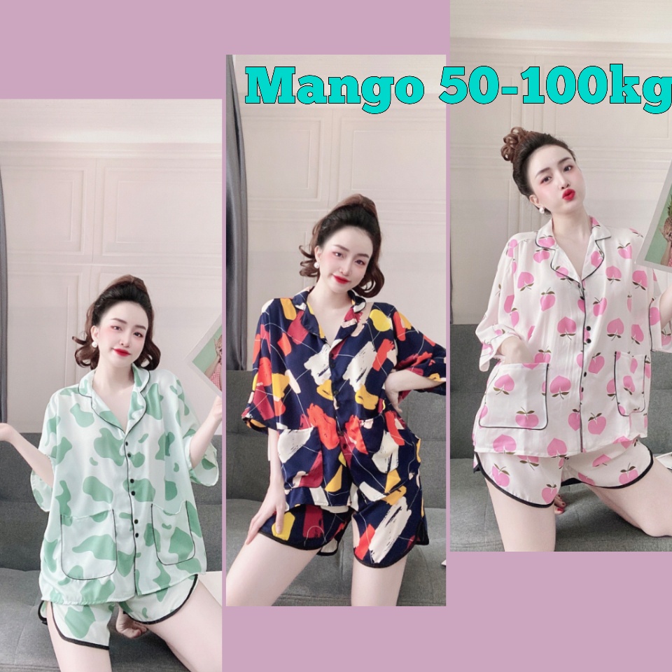 Đồ Bộ Bigsize Đùi Cánh Dơi Mango Lập Thể 50-100kg Mặc Nhà Cho Nàng Múp