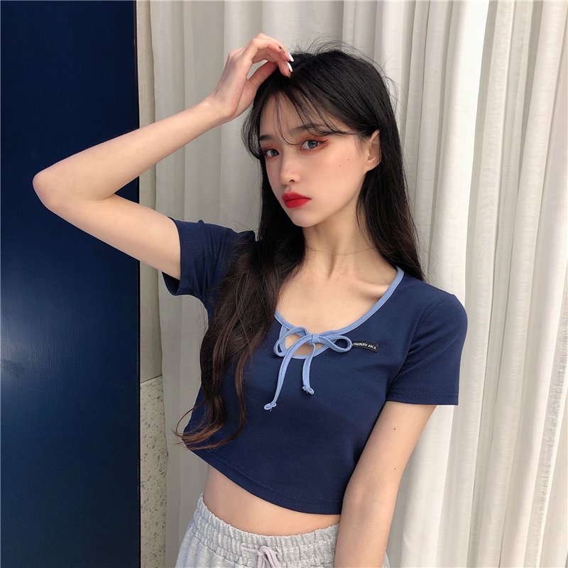 Áo Thun Nữ Tay Ngắn Buộc Dây Thời Trang