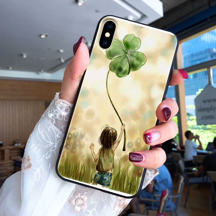 Ốp Lưng Iphone 6 Cỏ 4 Lá May Mắn_22 BigRed 6/6plus/7/7plus/8/8plus/x/xr/xs/11/12/pro/max/plus/promax